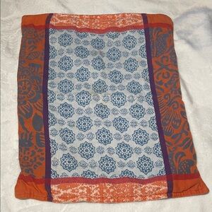 Anthropologie Blue and Orange Textured Fabric